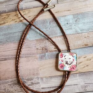 Handmade Western Bolo Tie dog lover Cowgirl Western Boho pitbull dog